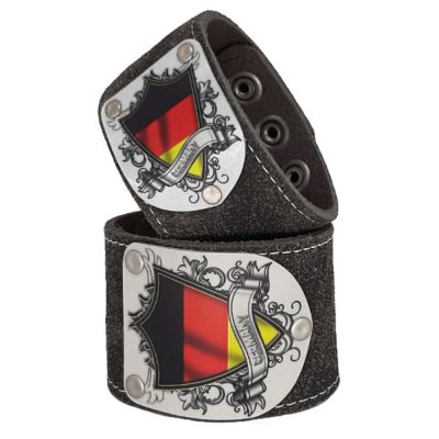 Lederarmband Deutschland Silbergrau mit Wappen Deutschland