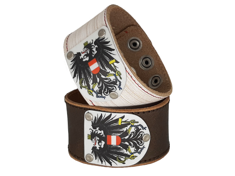 Armband mit Österreich Wappen Vintage Weiss oder Braun
