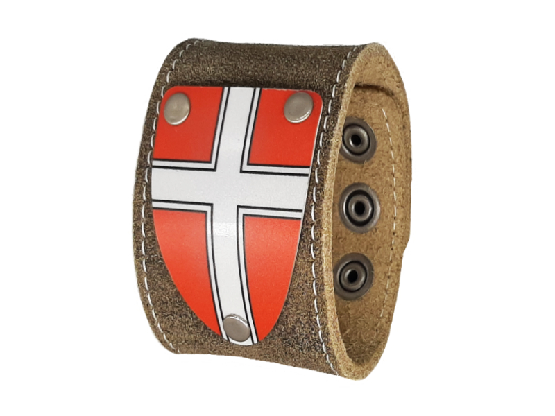 Trachten Lederarmband mit Wien Wappen rustico trachtenbraun 4cm breit